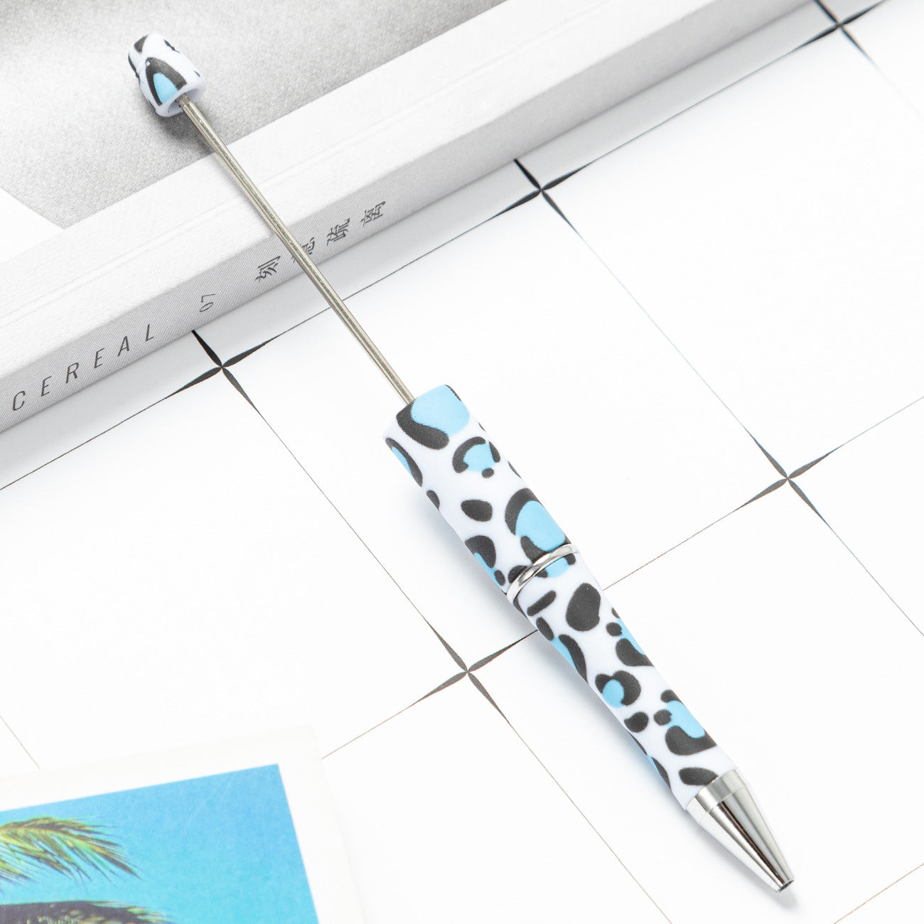 Wholesale 1000pcs Beadable Pens Cow Print Leopard Print Christmas Plastic Pen DIY for Beaded